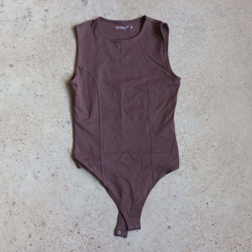 Abercrombie Brown Fitted Bodysuit Scoop Neck Sleeveless Y2K M